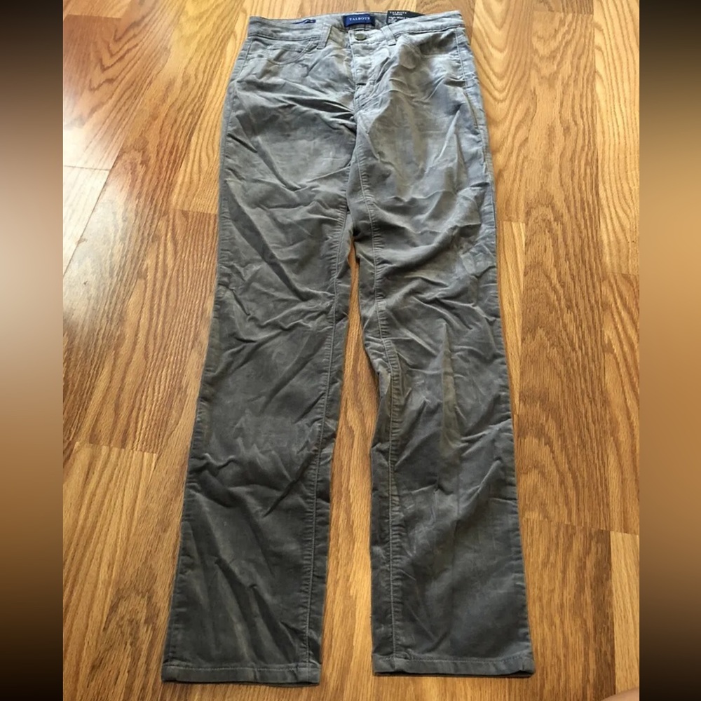 Talbots Slimming Flawless High Waist Velvet Gray Straight Leg  Pants 2